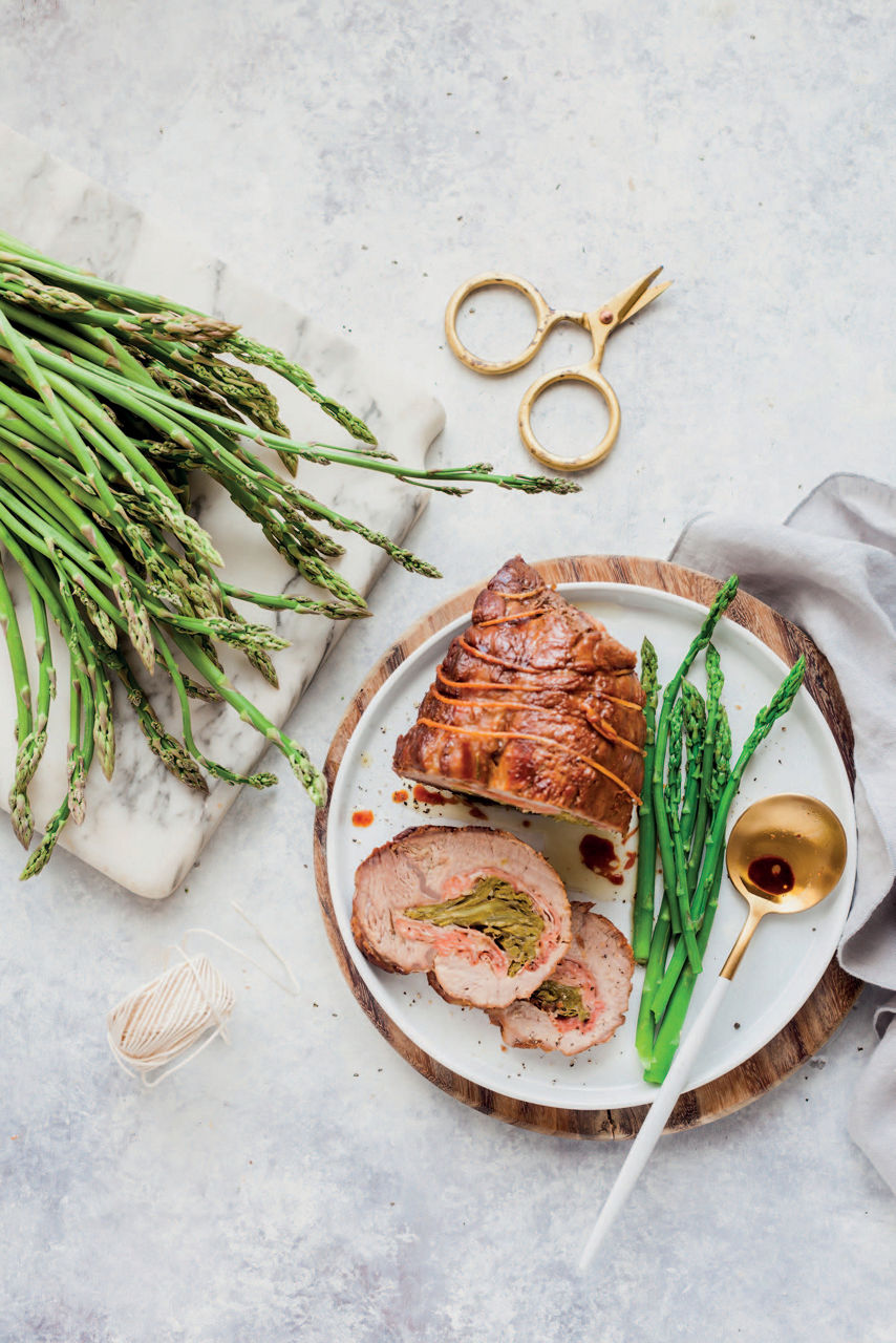 Arrosto di vitello ripieno di asparagi